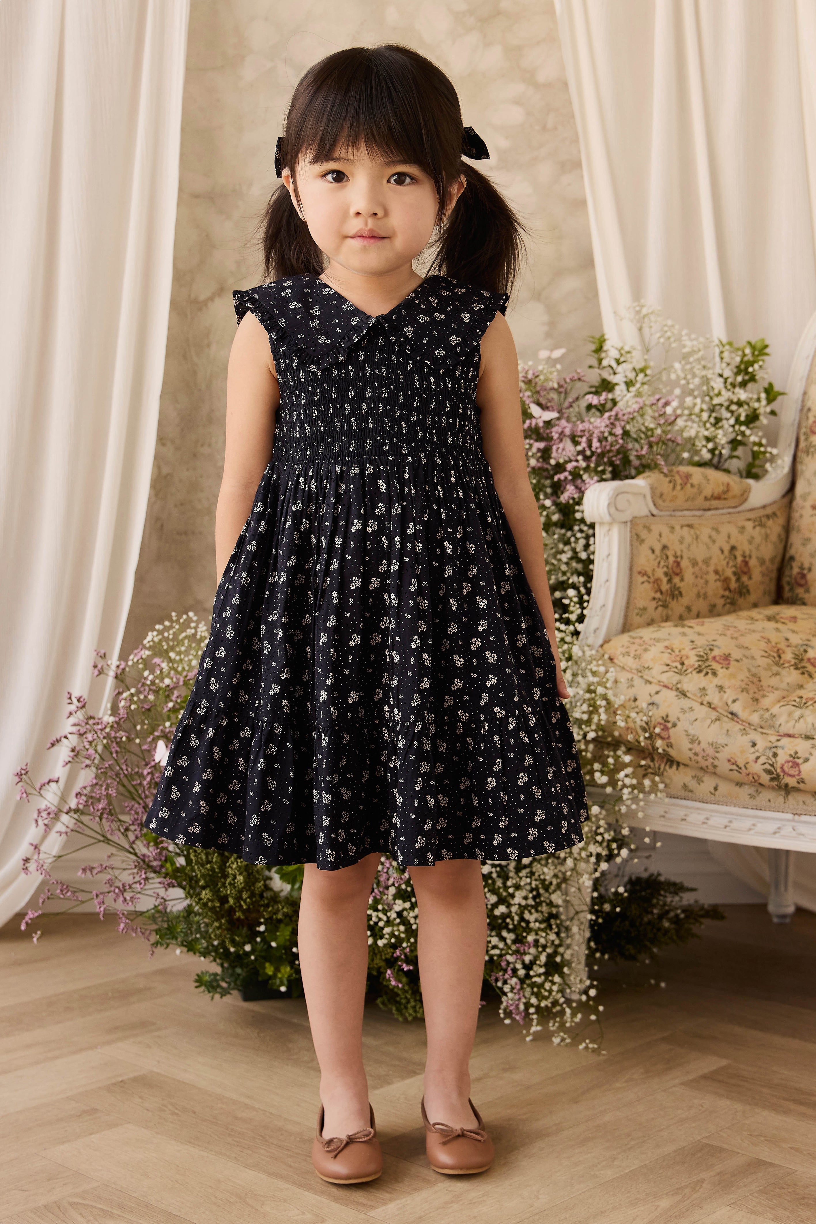 Organic Cotton Christabel Dress - Maisie Navy
