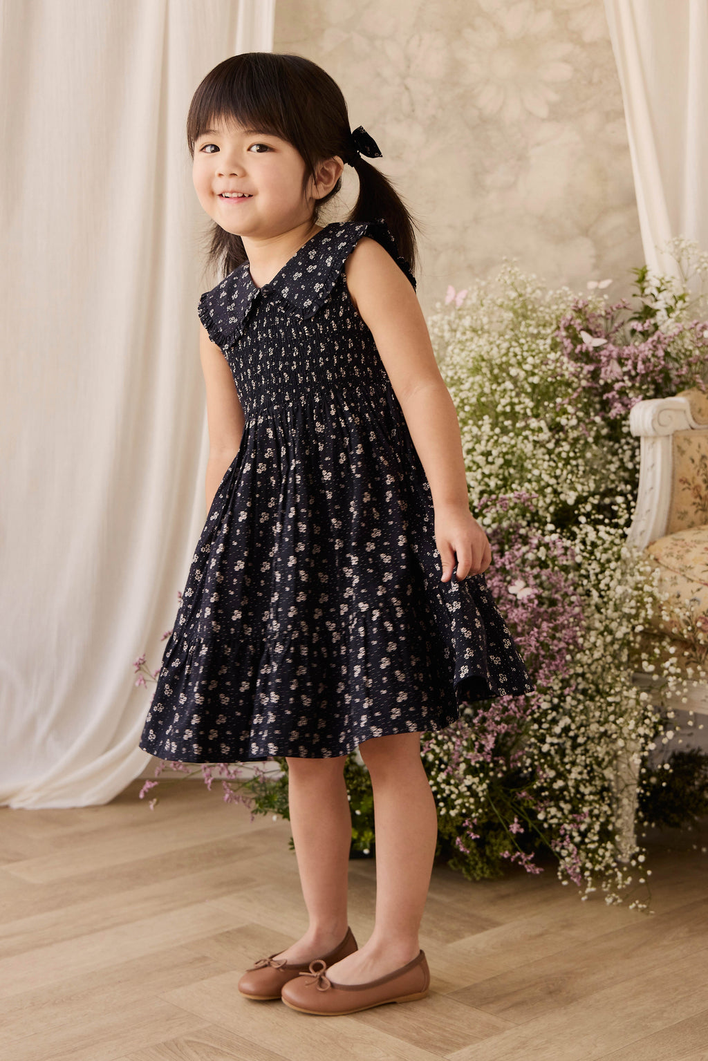 Organic Cotton Christabel Dress - Maisie Navy