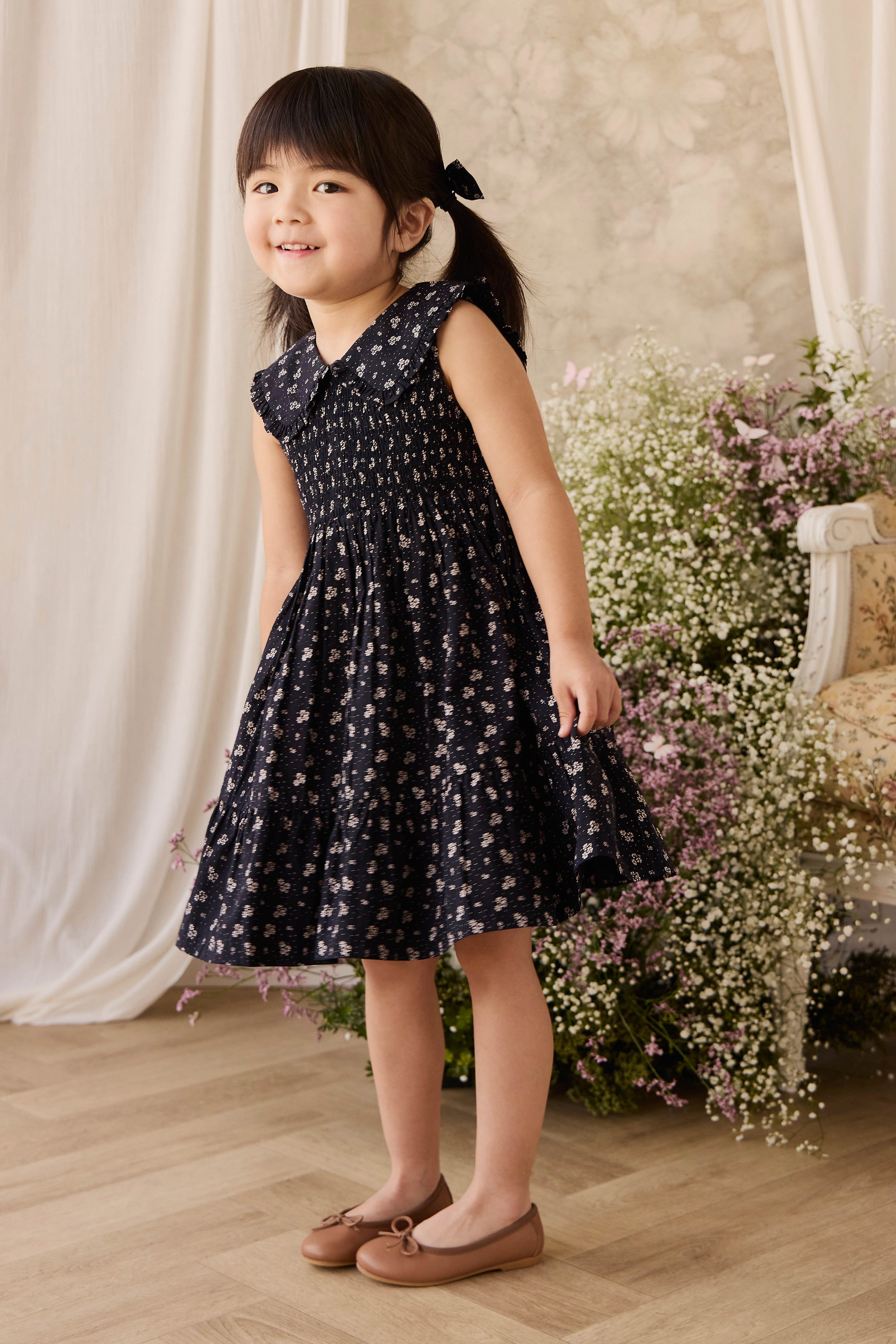 Organic Cotton Christabel Dress - Maisie Navy