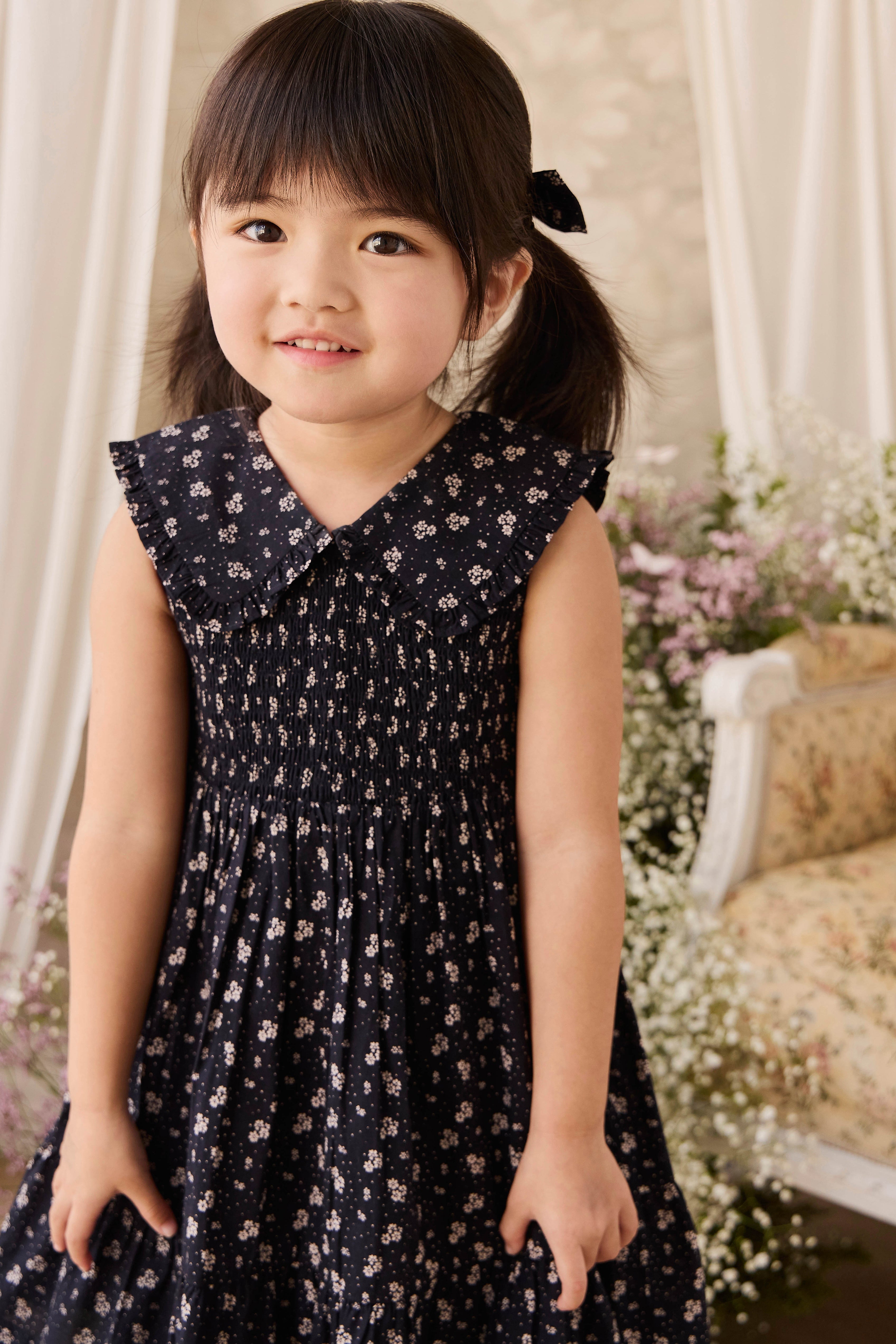 Organic Cotton Christabel Dress - Maisie Navy