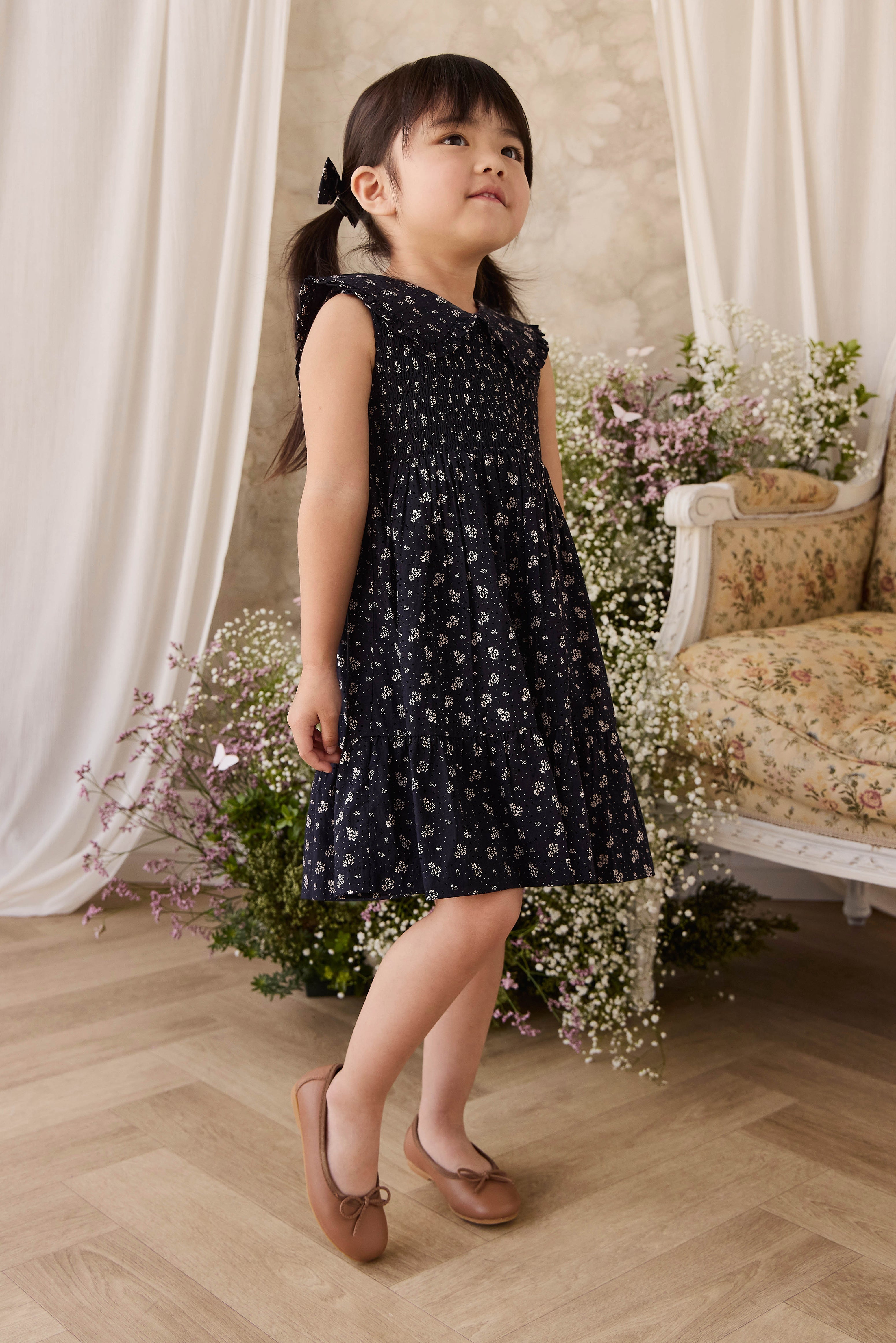 Organic Cotton Christabel Dress - Maisie Navy