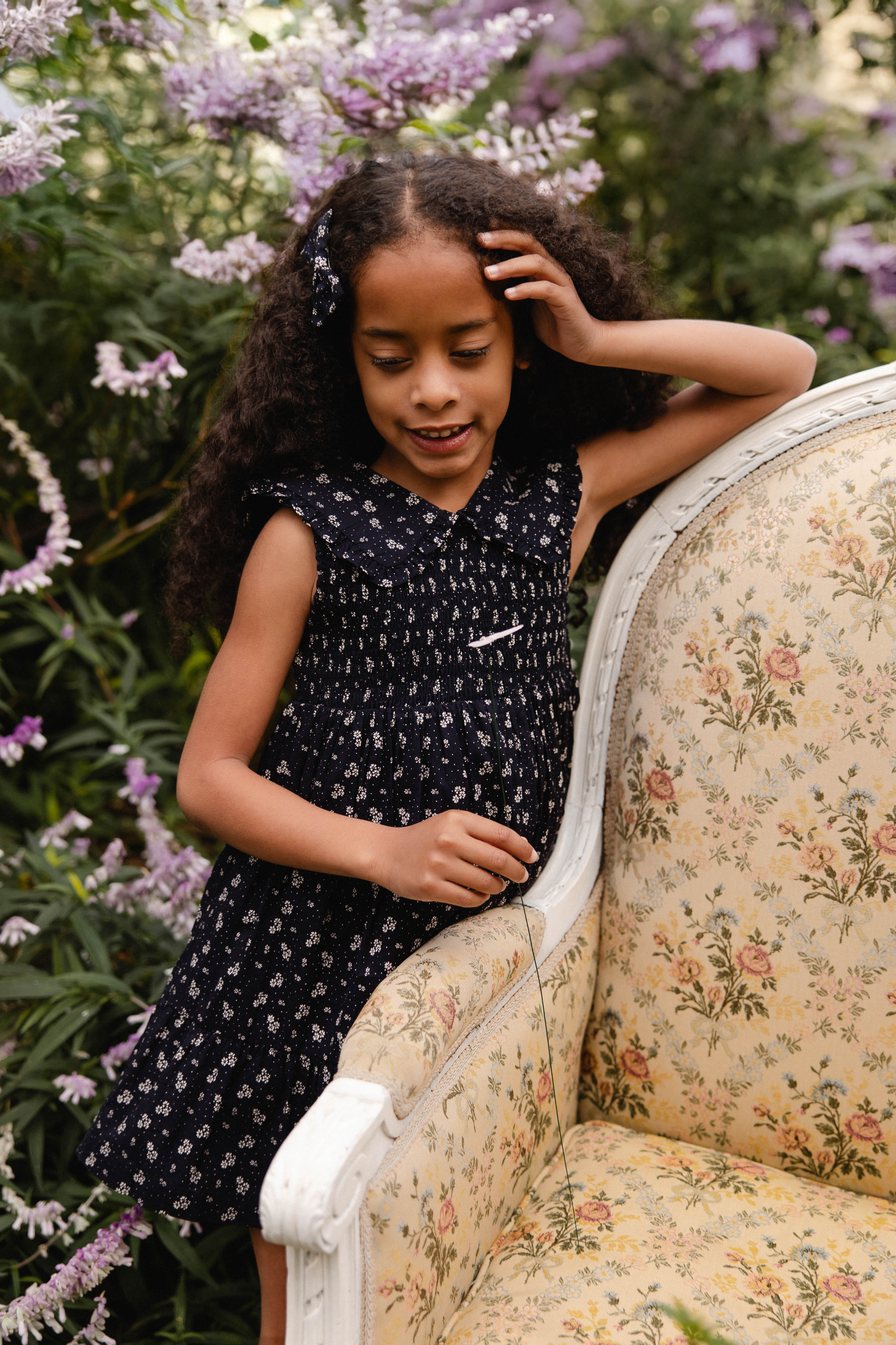Organic Cotton Christabel Dress - Maisie Navy
