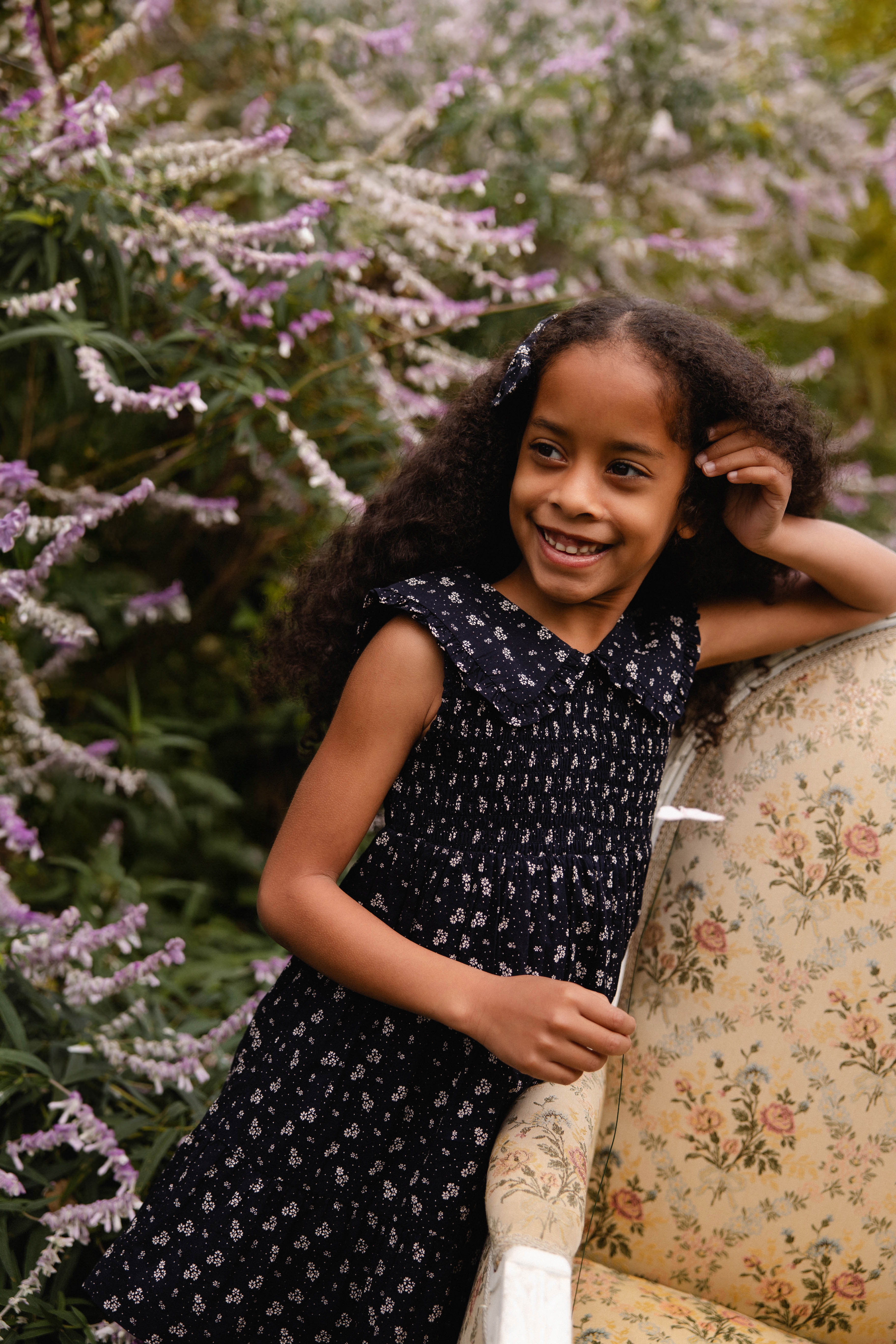 Organic Cotton Christabel Dress - Maisie Navy